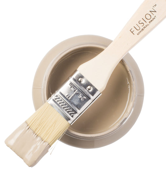 Fusion Mineral Paint with a brush and 'Algonquin' color name on a white background