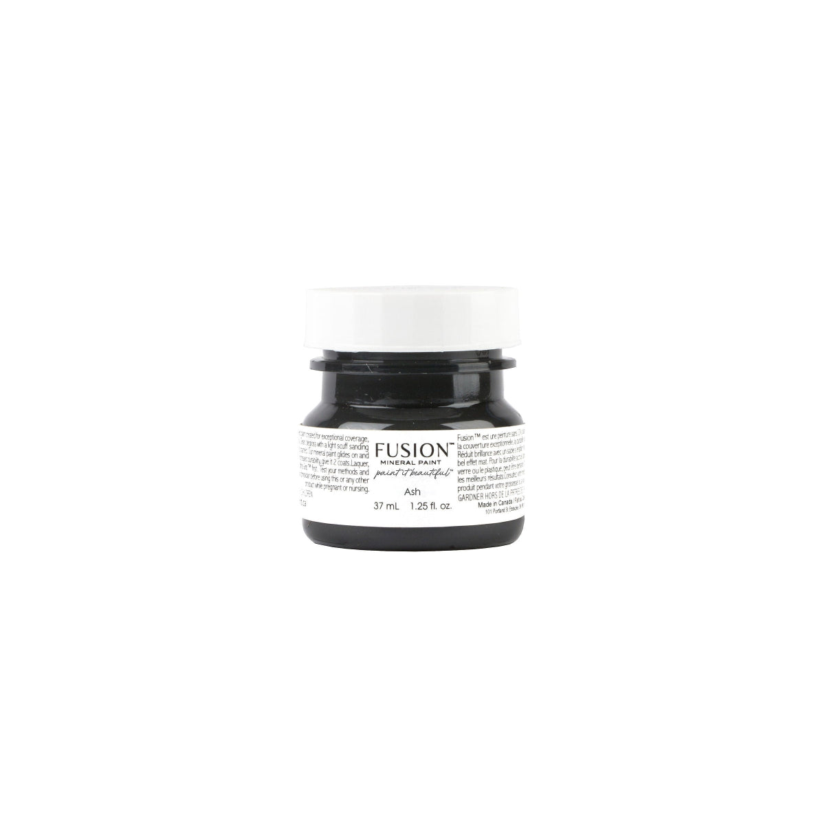 Tester-sized jar of Ash Fusion Mineral Paint on a white background