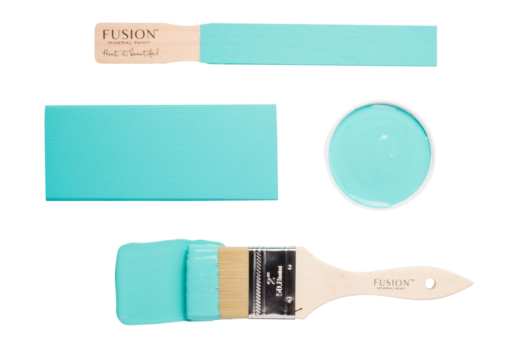 Fusion paintbrush and colour swatch labeled 'Azure' on a white background