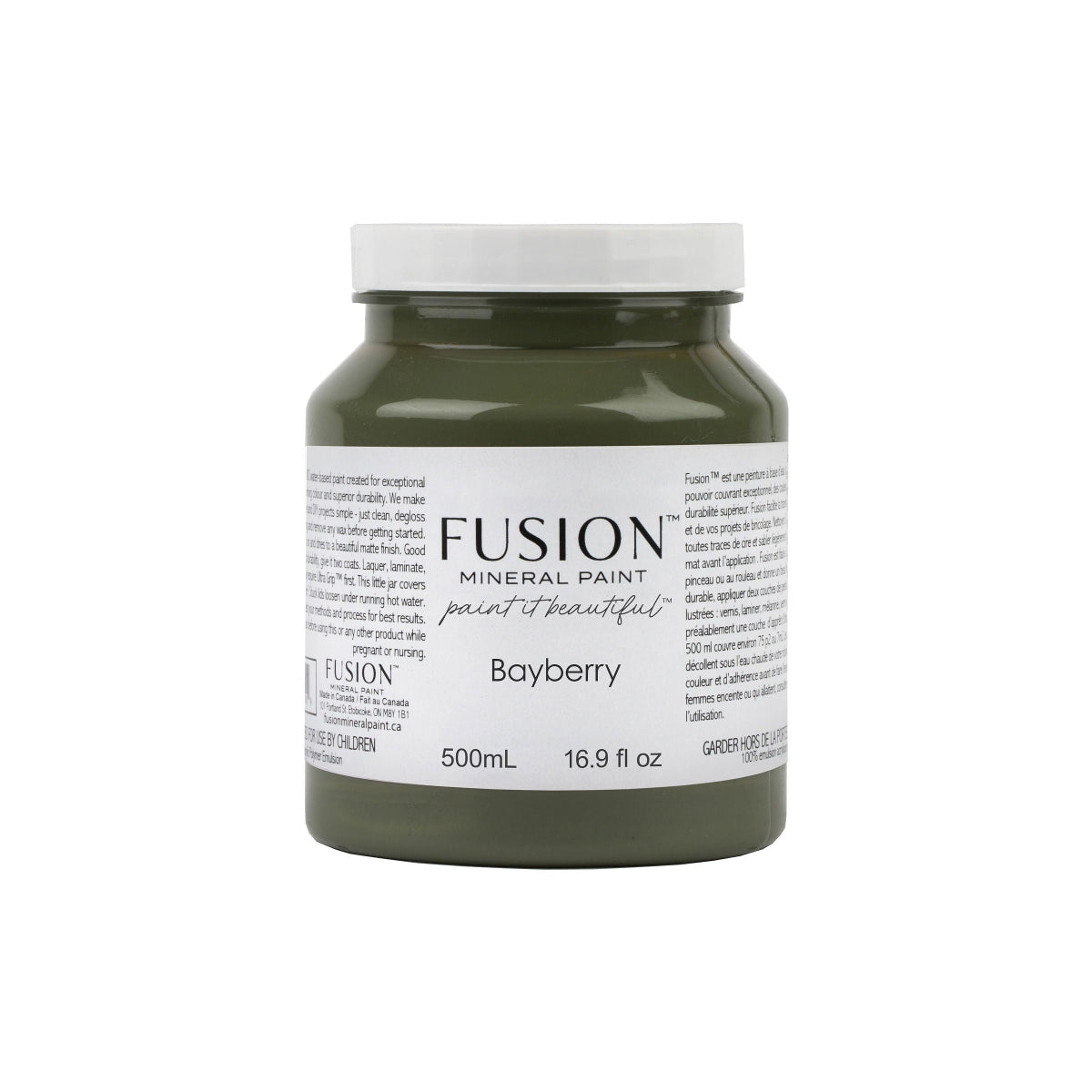 Jar of Fusion Mineral Paint in Bayberry colour on a white background