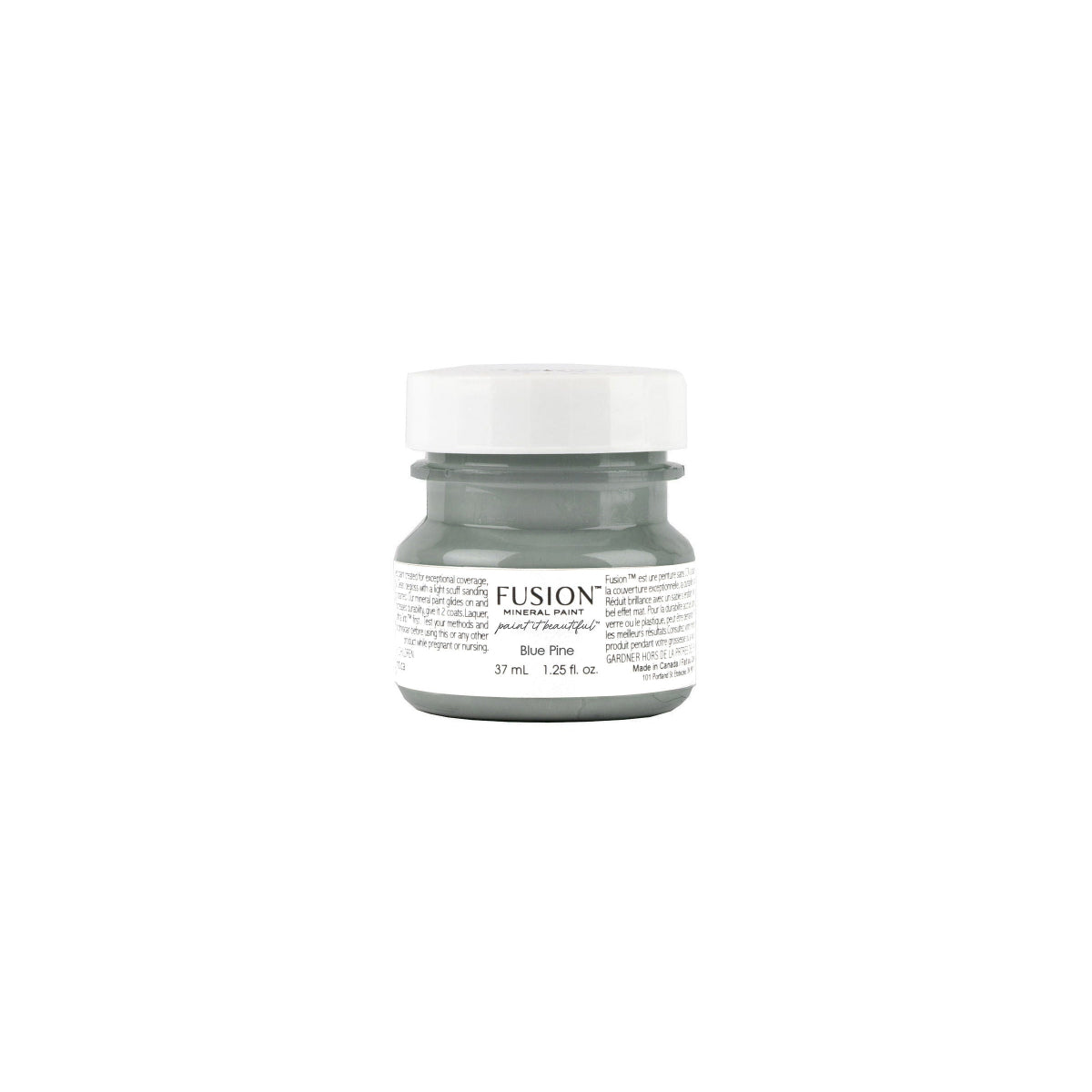 Tester-sized jar of Blue Pine Fusion Mineral Paint on a white background