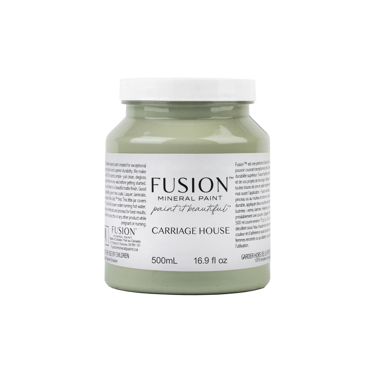 Jar of Carriage House Fusion Mineral Paint on a white background