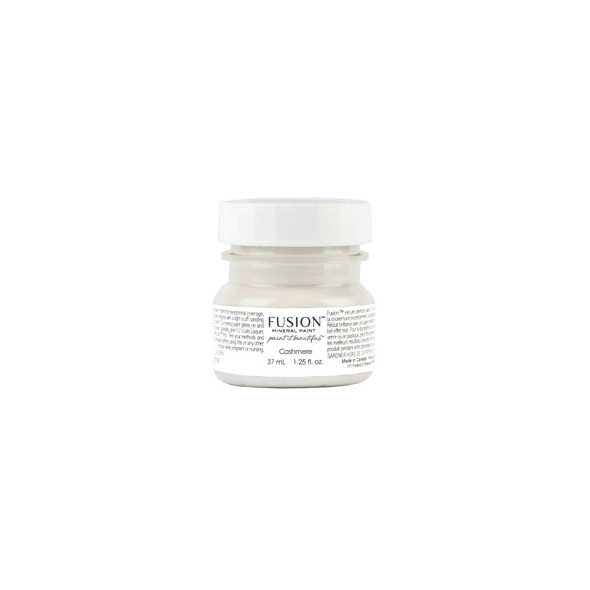 Tester-sized jar of Cashmere Fusion Mineral Paint on a white background