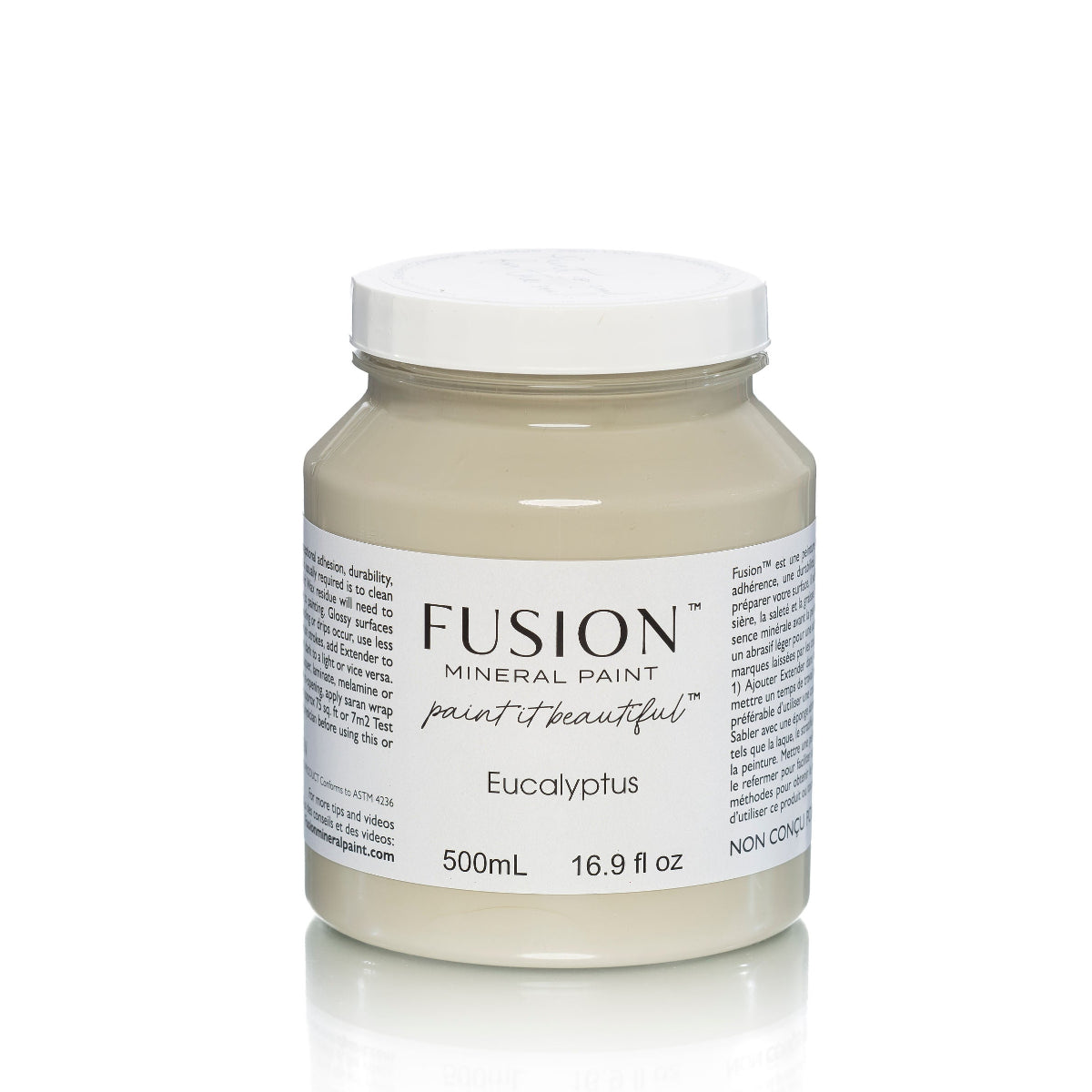 Jar of Eucalyptus Fusion Mineral Paint on a white background