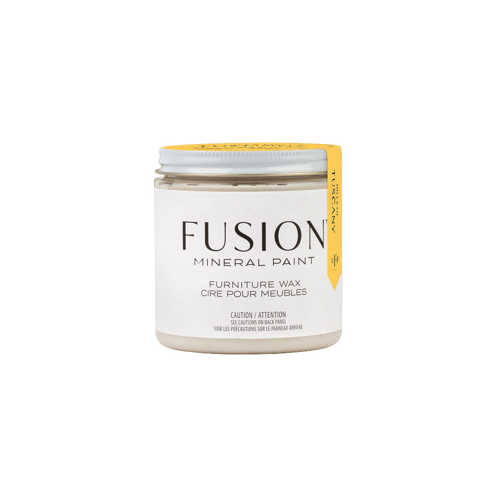 Jar of Fusion Mineral Paint Tuscany Furniture Wax against a white background