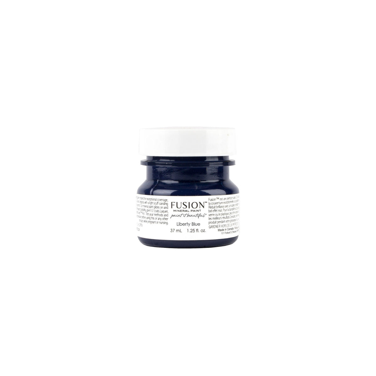 Tester size of Liberty Blue Fusion Mineral Paint on a white background