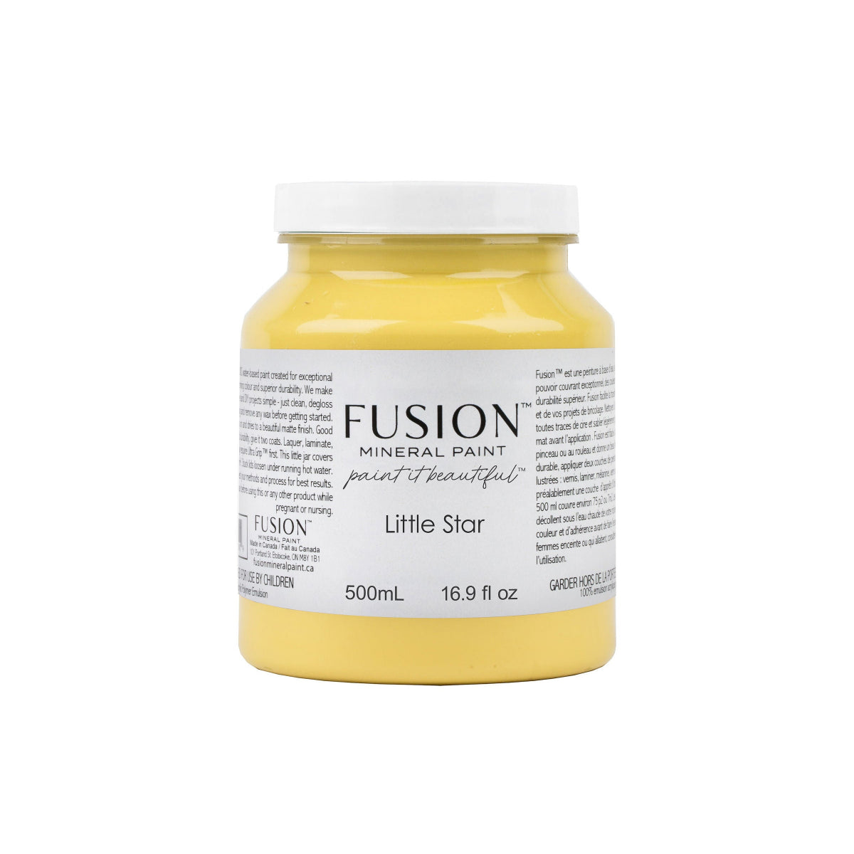 Fusion Mineral Paint jar of yellow Little Star on a white background