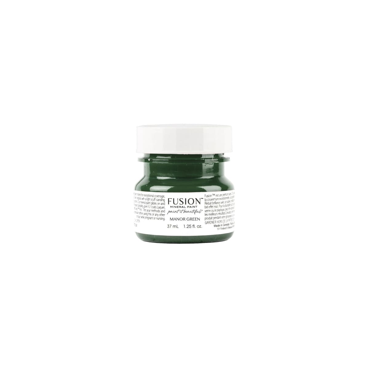 Tester size of Manor Green Fusion Mineral Paint on a white background