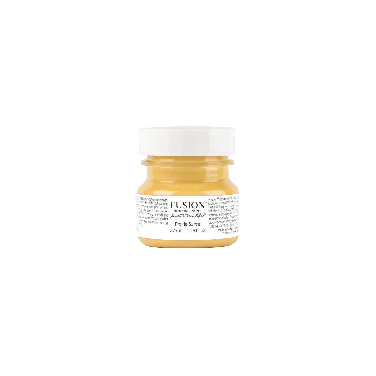 Tester jar of Prairie Sunset Fusion Mineral Paint on a white background