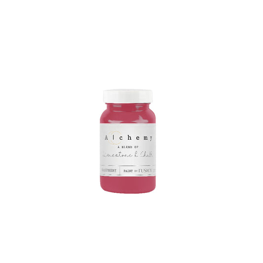 Bottle of vivid Raspberry coloured paint from the Alchemy by Fusion range