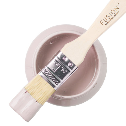 Fusion Mineral Paint in Rose Water with a paintbrush