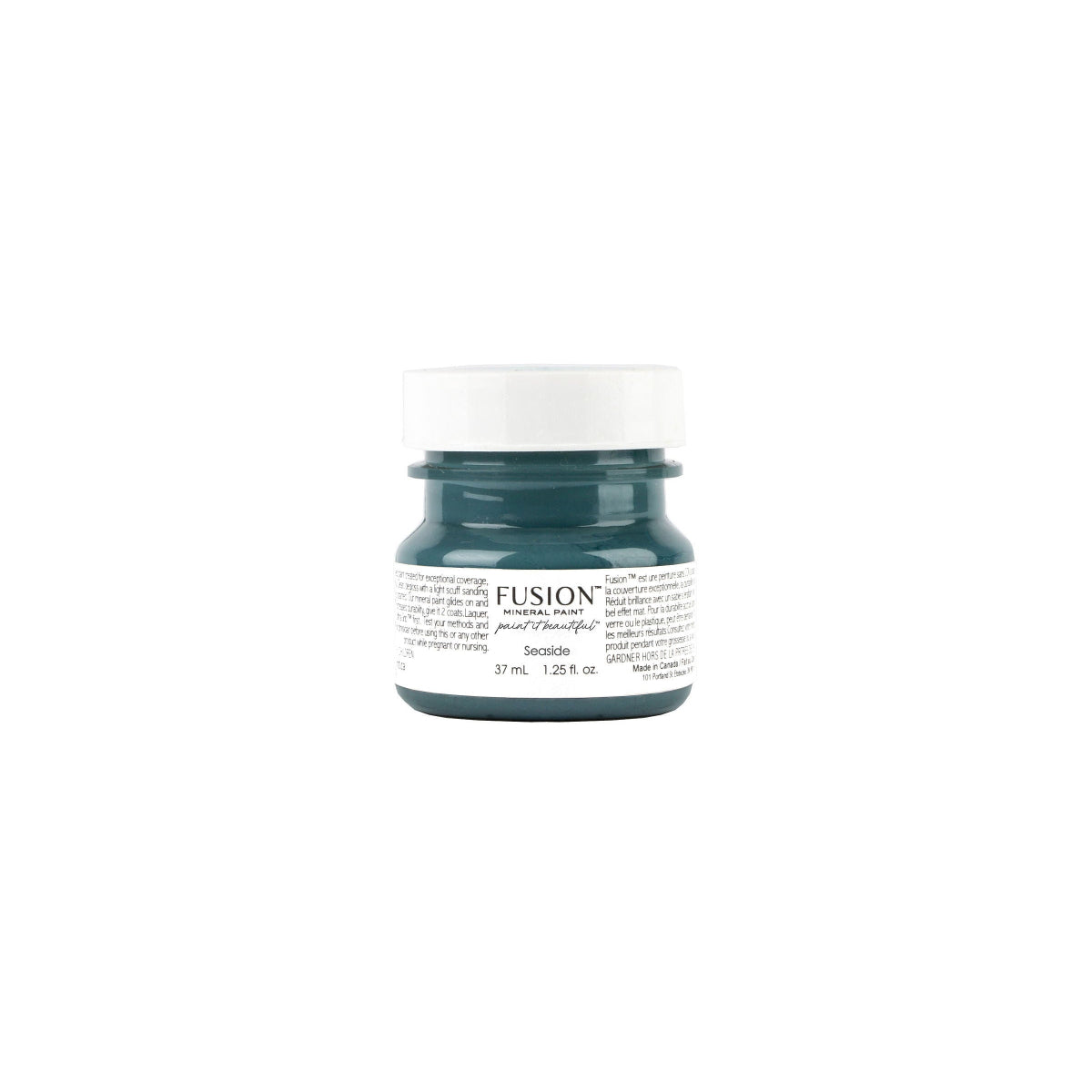 Tester jar of Seaside Fusion Mineral Paint on a white background