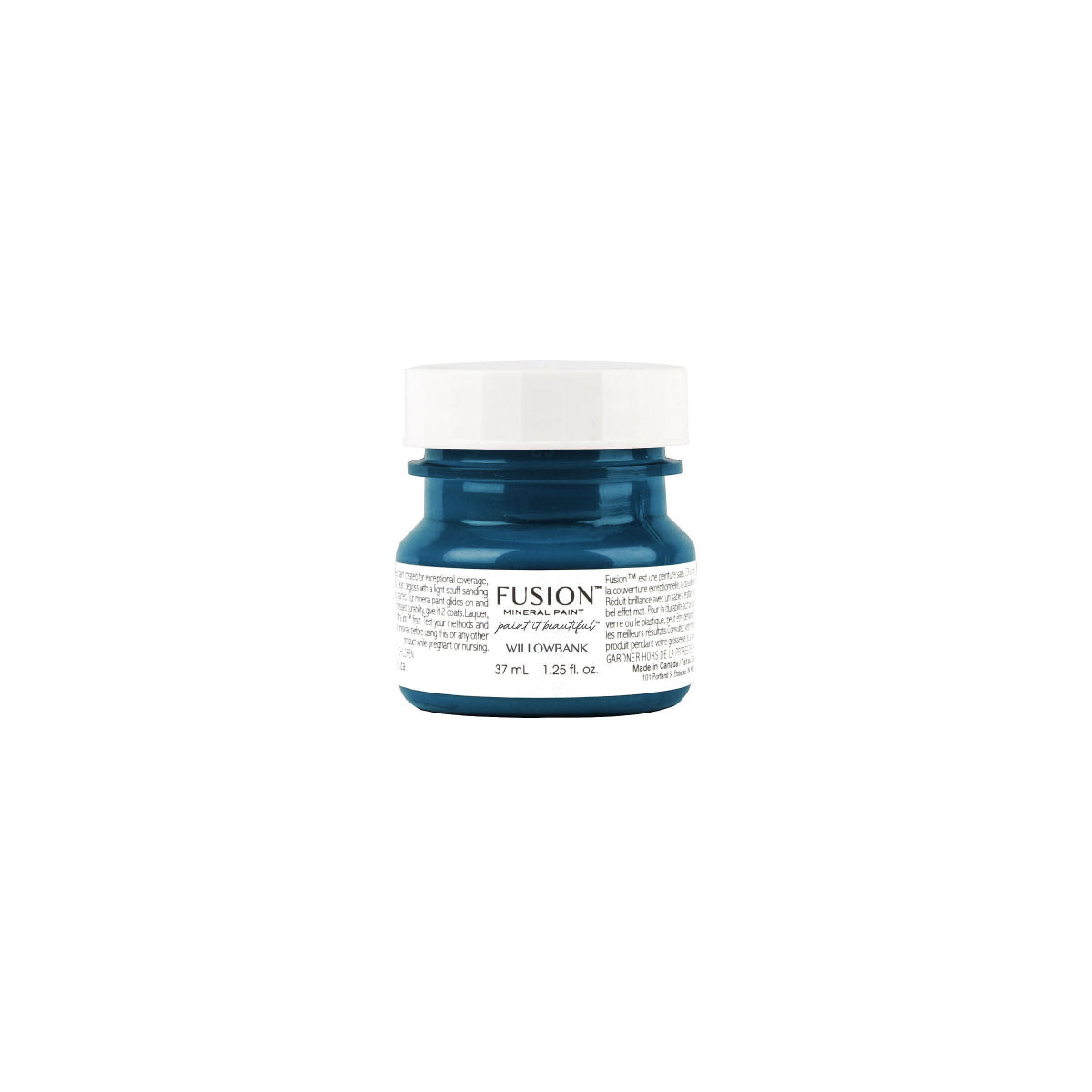 Tester jar of Willowbank Fusion Mineral Paint on a white background