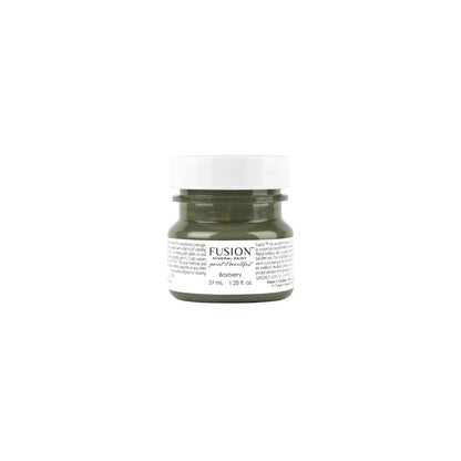 Bayberry Fusion Mineral Paint tester jar on a white background