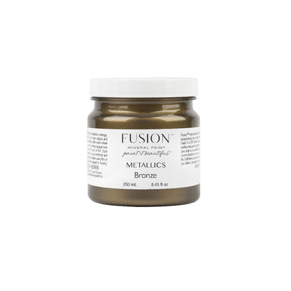 Fusion Mineral Paint in Bronze Metallic paint jar on a white background
