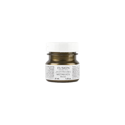 Small jar of Fusion Mineral Paint in Bronze Metallics on a white background