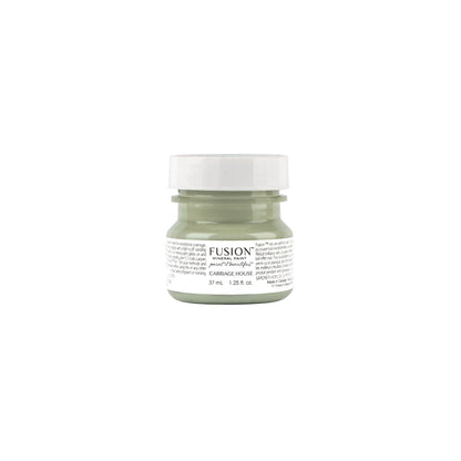 Tester size jar of Fusion paint in Carriage House on a white background