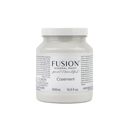 Jar of white Casement Fusion Mineral Paint on a white background