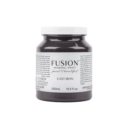 Jar of Fusion Mineral Paint in Cast Iron colour on a white background