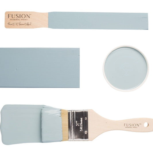 Fusion paint swatches and brush labeled 'Champness' on a white background