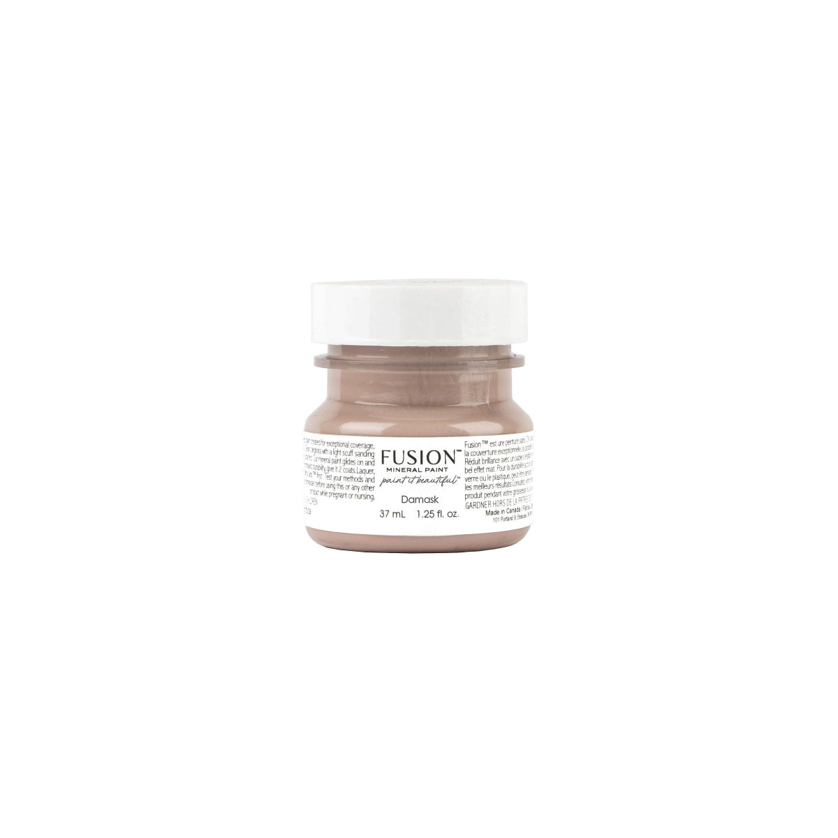 Tester jar of Damask Fusion Mineral Paint on a white background