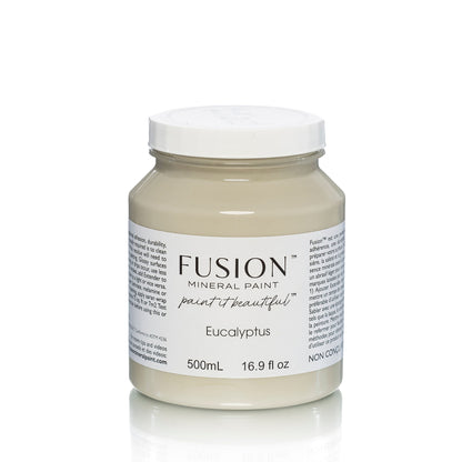 Jar of Eucalyptus Fusion Mineral Paint on a white background