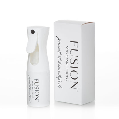 Fusion Mineral Paint Continuous Spray Bottle and packaging on a white background