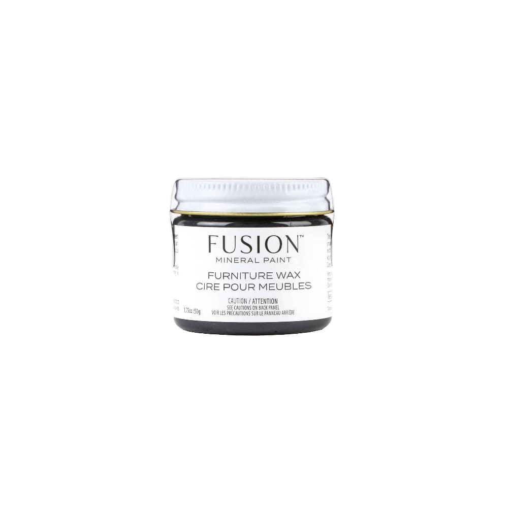 Jar of Black Fusion Furniture Wax on a white background.