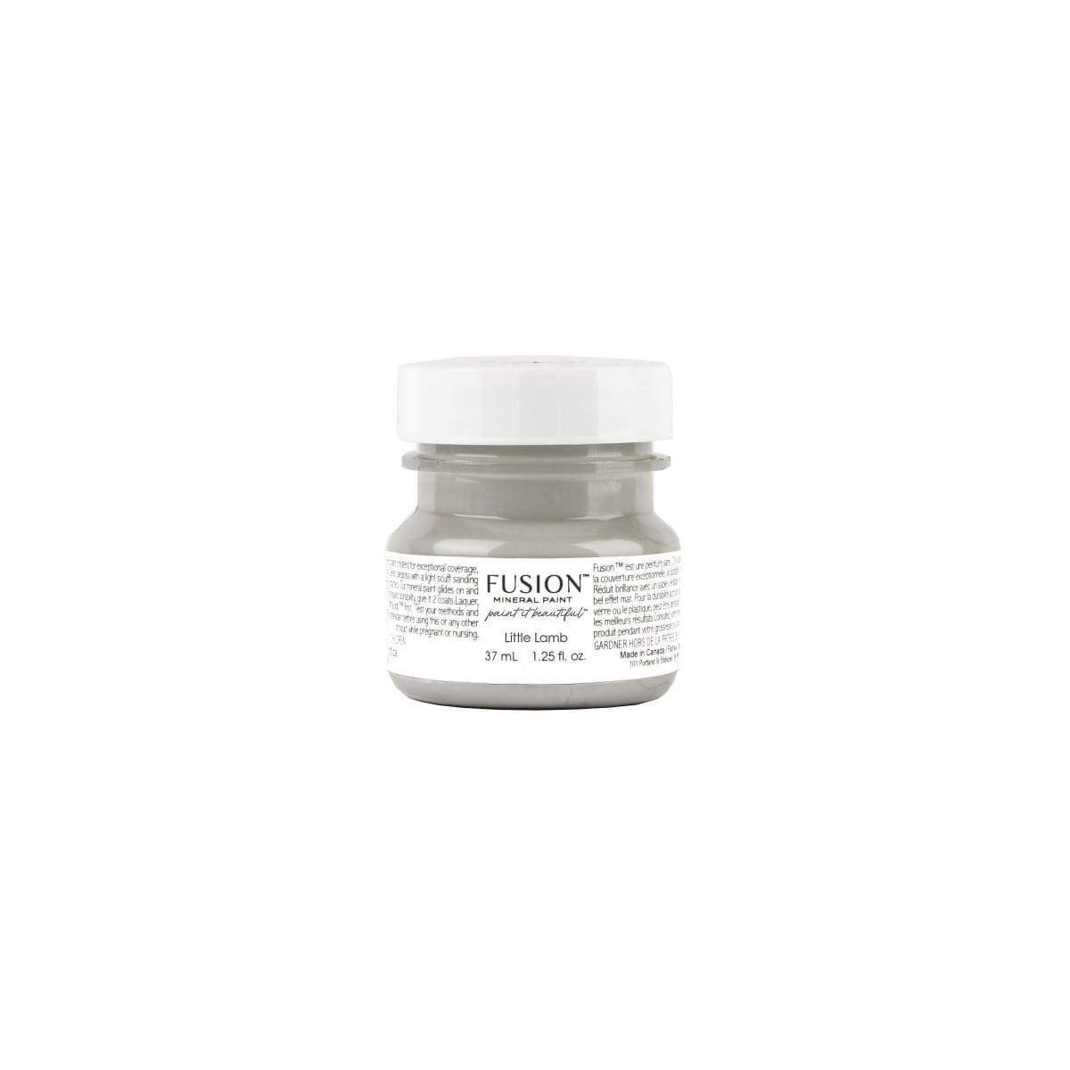 A tester-sized jar of Fusion Mineral Paint in olive green Everett on a white background.
