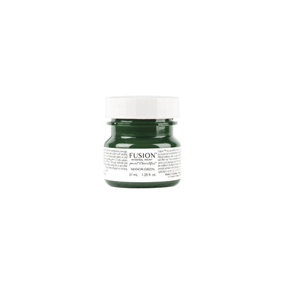 Tester size of Manor Green Fusion Mineral Paint on a white background