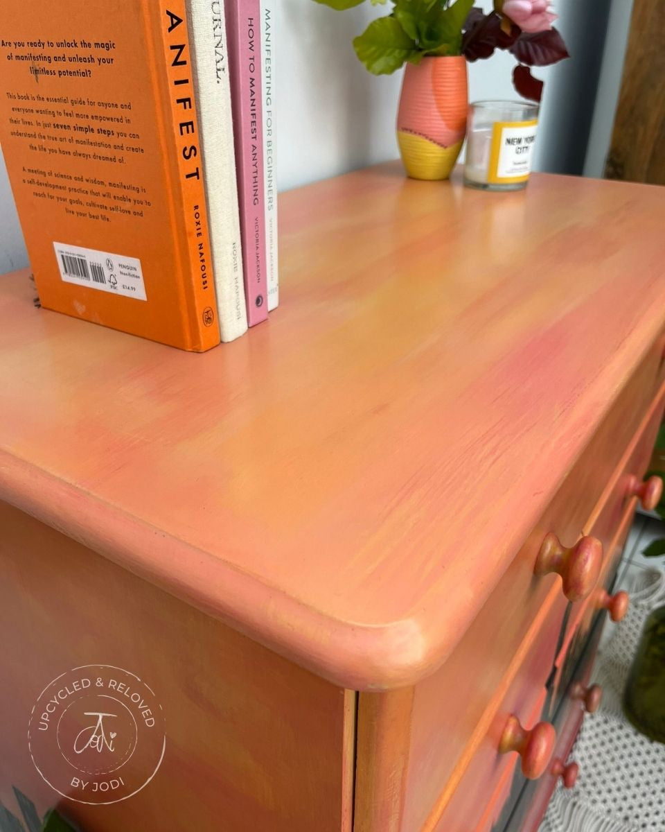 Sunrise Ombre City Skyline Chest of Drawers
