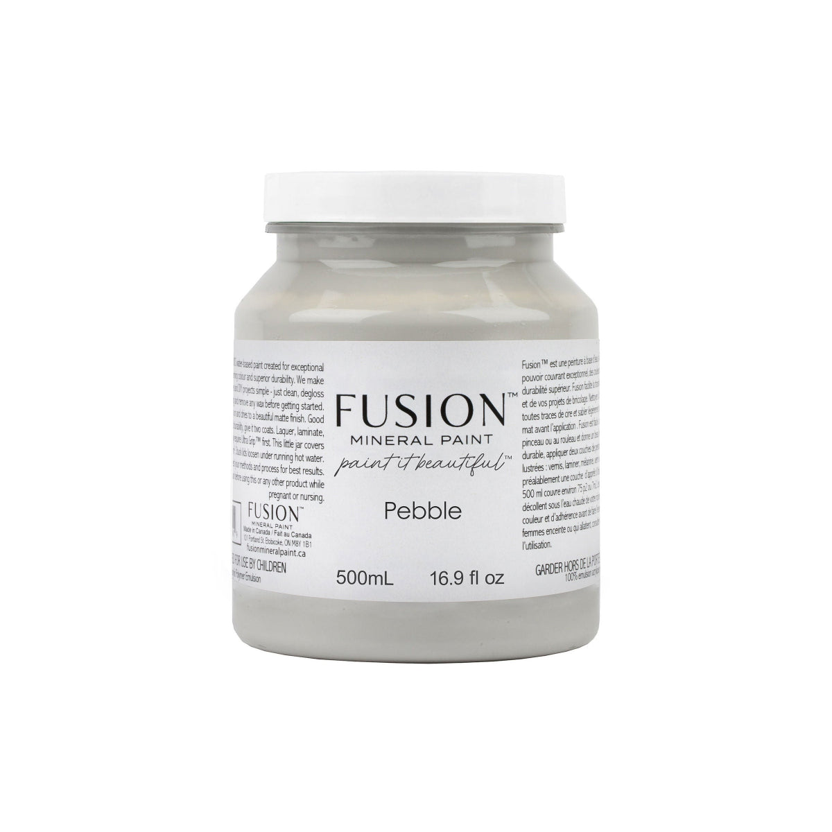 Tester jar of Pebble Fusion Mineral Paint on a white background