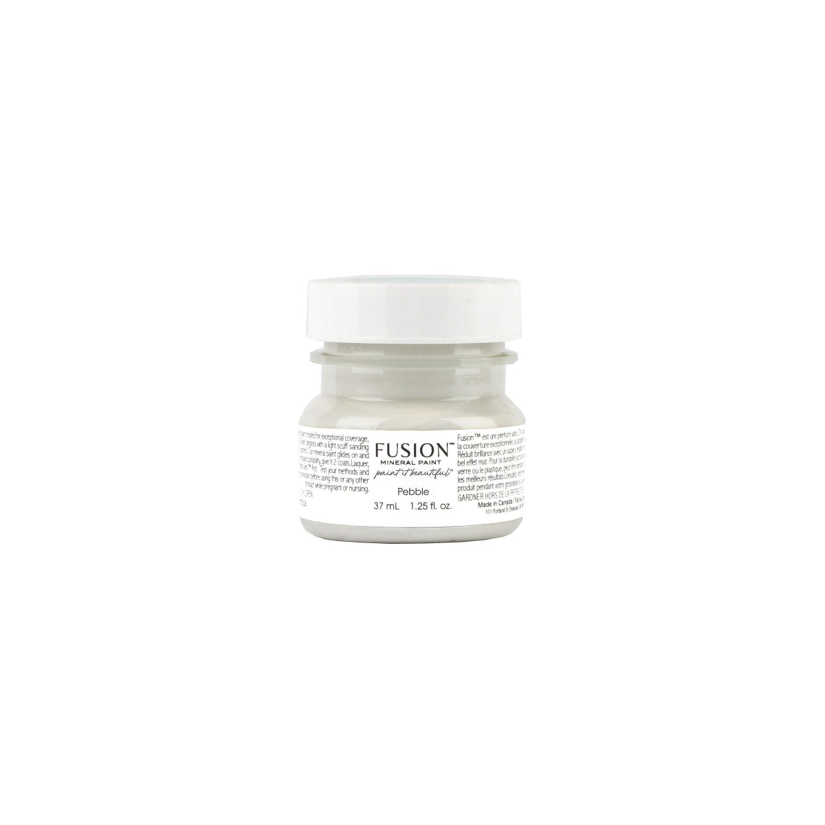 Tester jar of Pebble Fusion Mineral Paint on a white background
