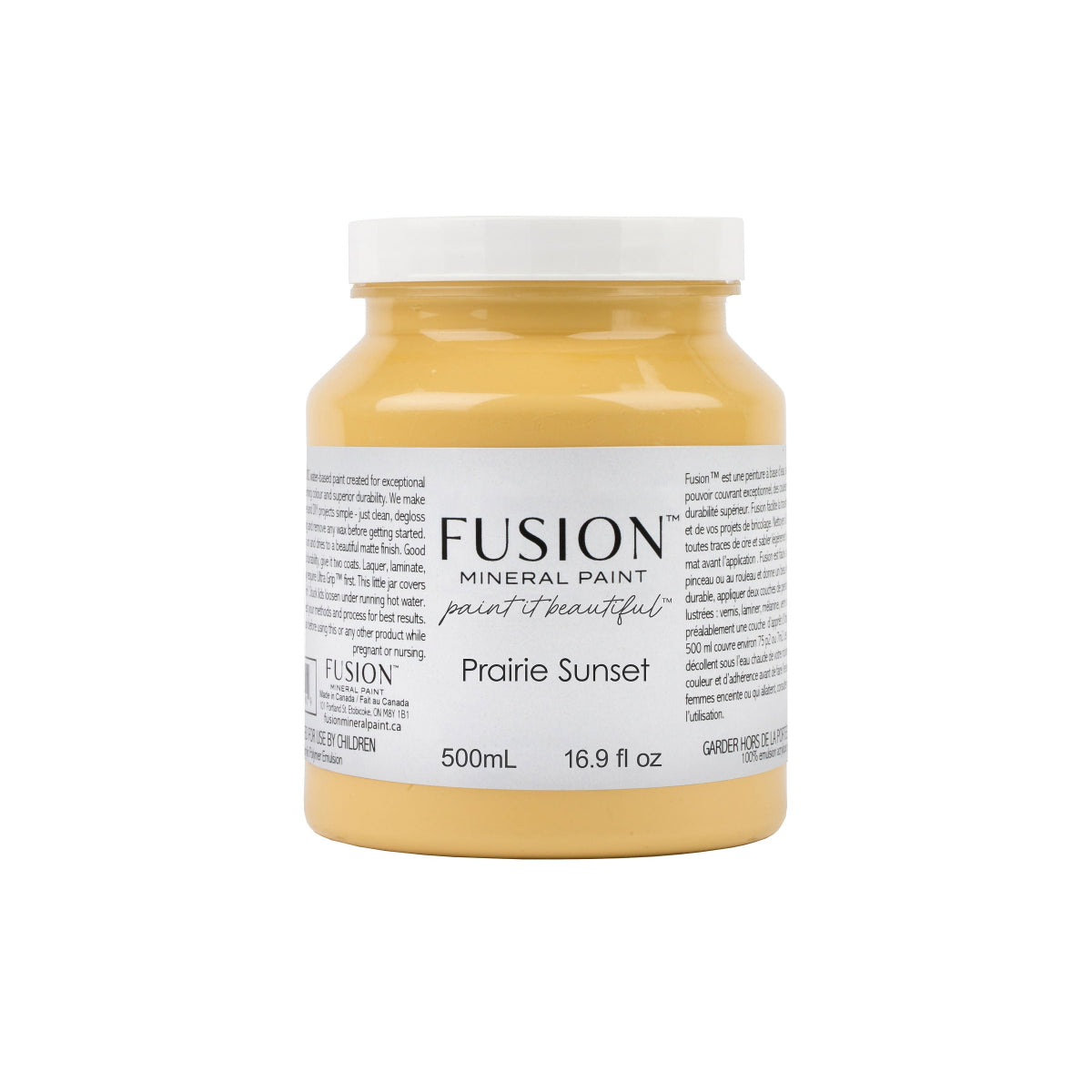 Jar of Fusion Mineral Paint in Prairie Sunset colour on a white background