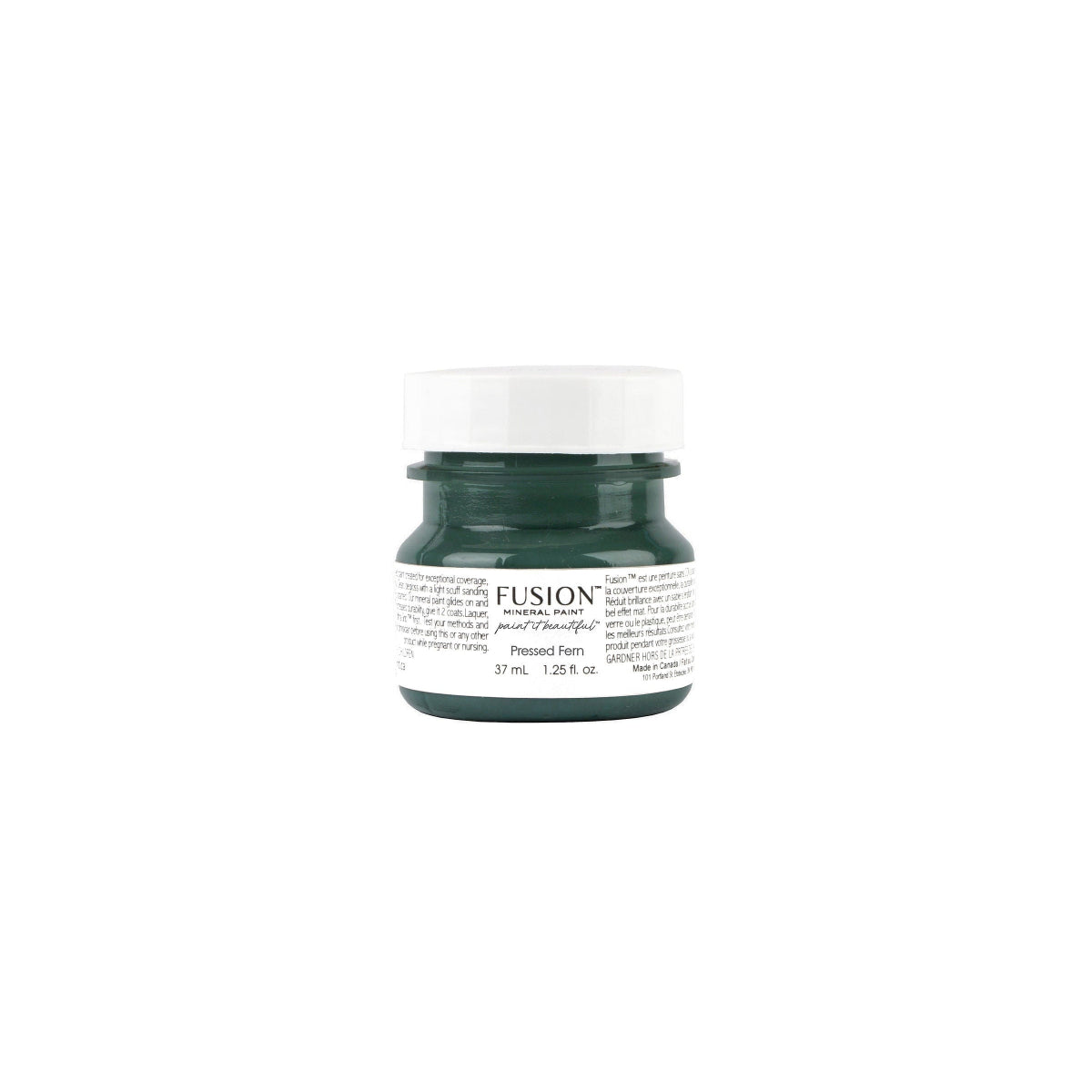 Tester jar of Pressed Fern Fusion Mineral Paint on a white background