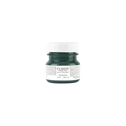Tester jar of Pressed Fern Fusion Mineral Paint on a white background