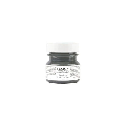 Tester jar of Soap Stone Fusion Mineral Paint on a white background