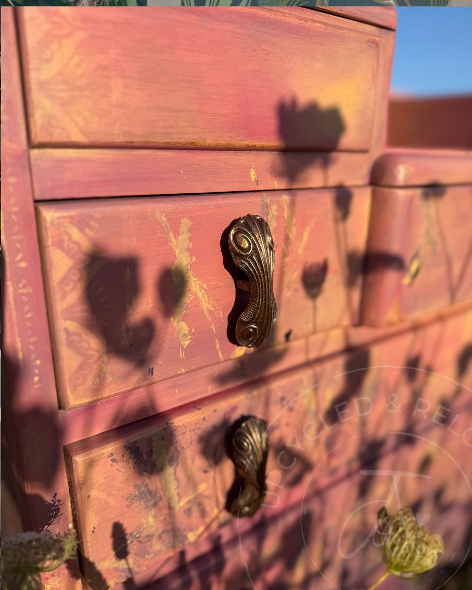 Harris Lebus Chest of Drawers - Golden Hour Wildflower Meadow at Sunset