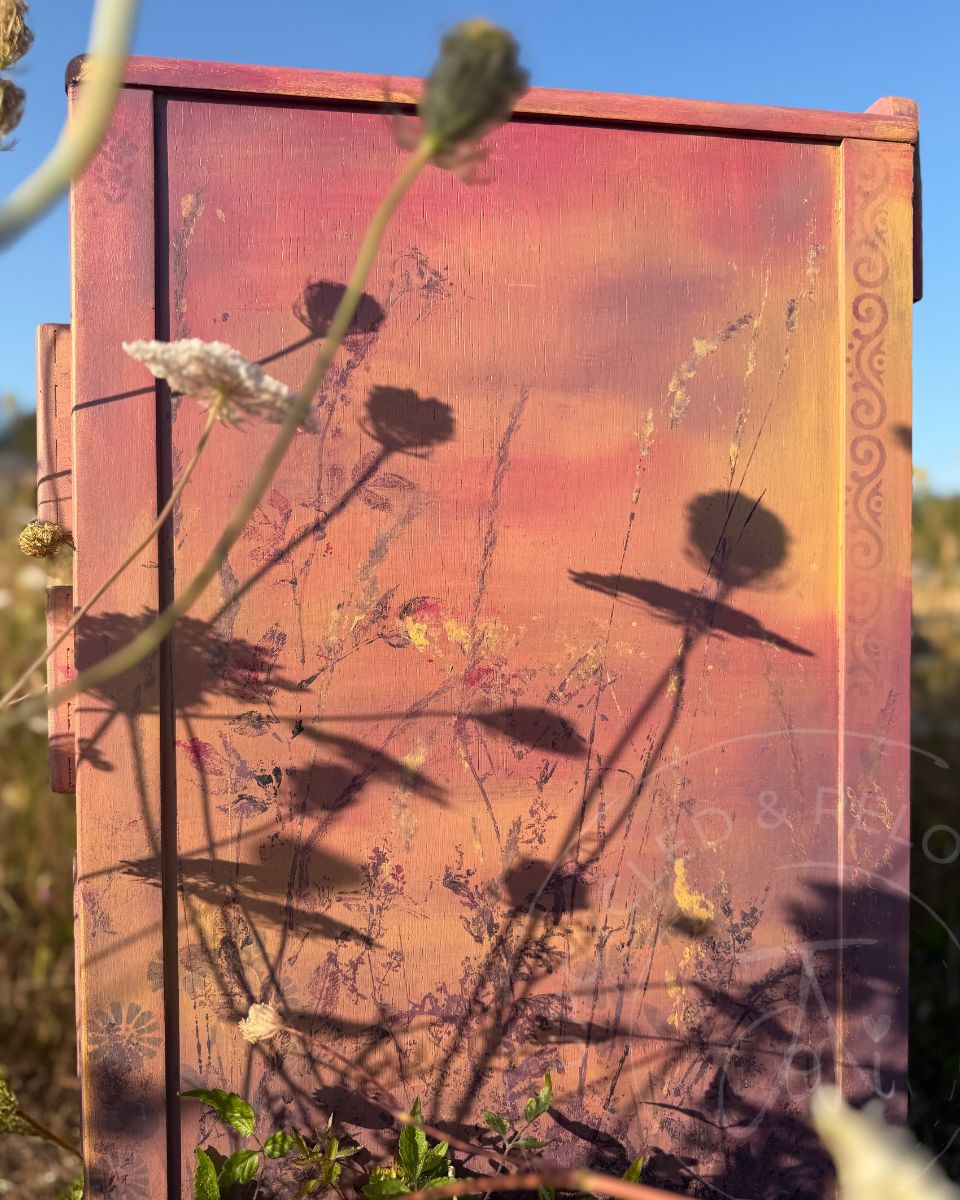 Harris Lebus Chest of Drawers - Golden Hour Wildflower Meadow at Sunset