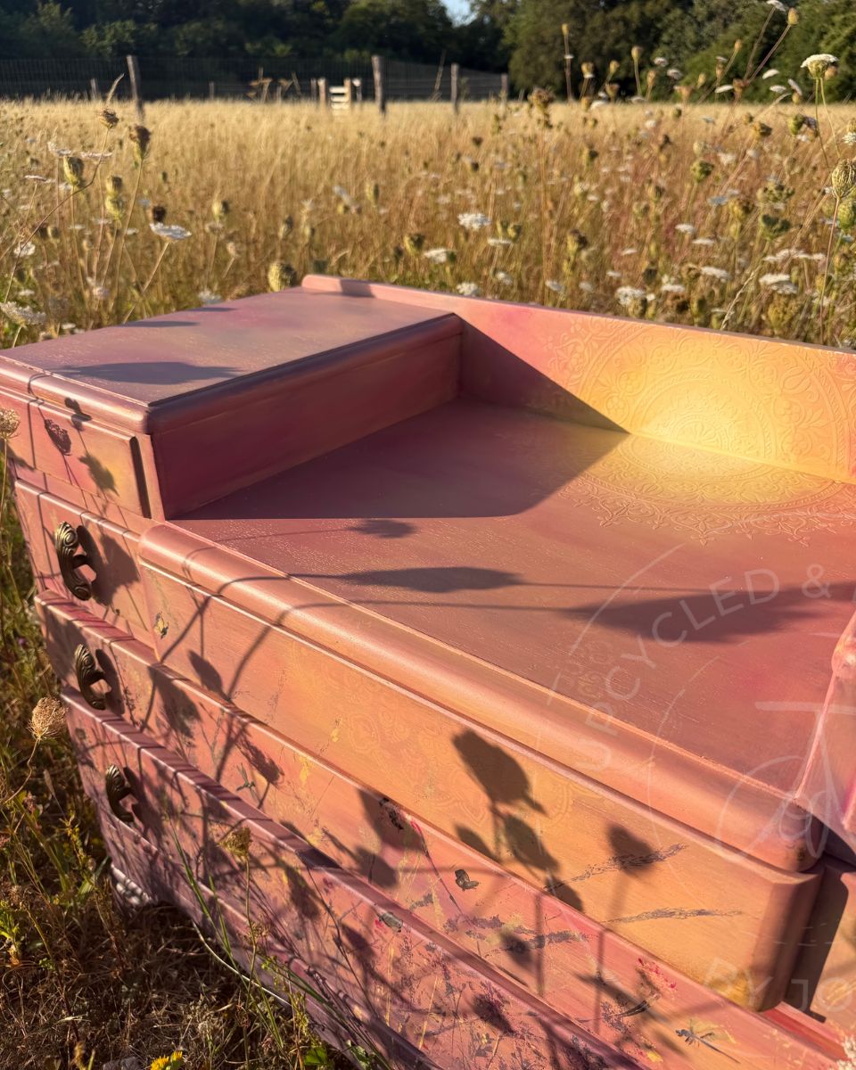 Harris Lebus Chest of Drawers - Golden Hour Wildflower Meadow at Sunset