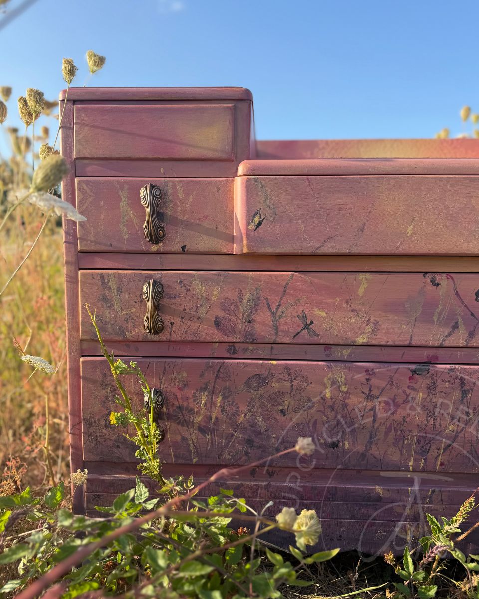 Harris Lebus Chest of Drawers - Golden Hour Wildflower Meadow at Sunset