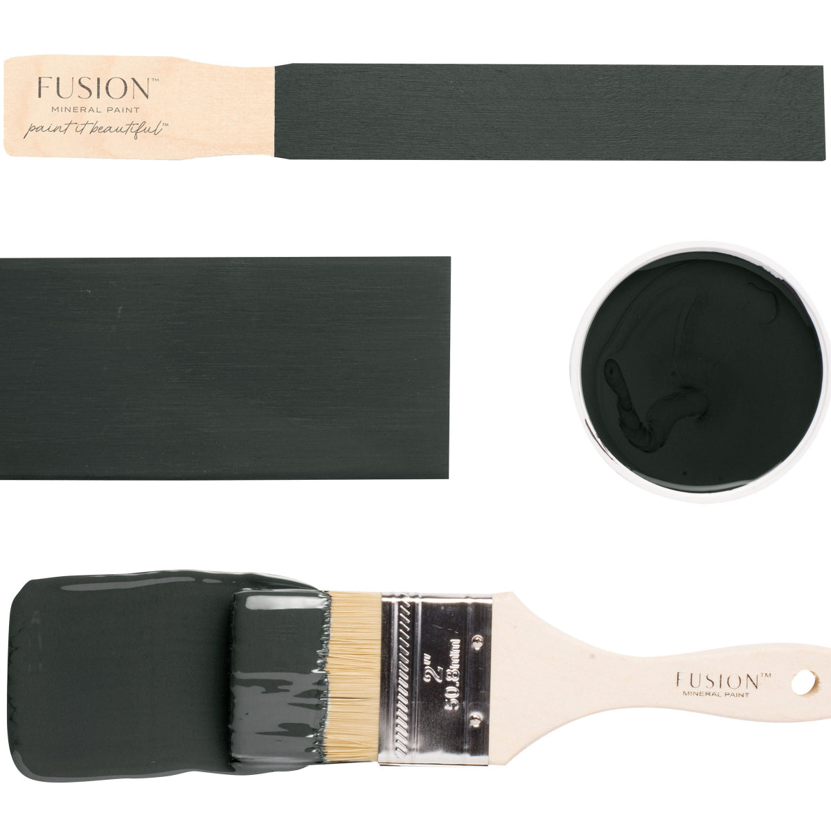 Fusion paint brush and paint swatch labeled 'Wellington' on a white background